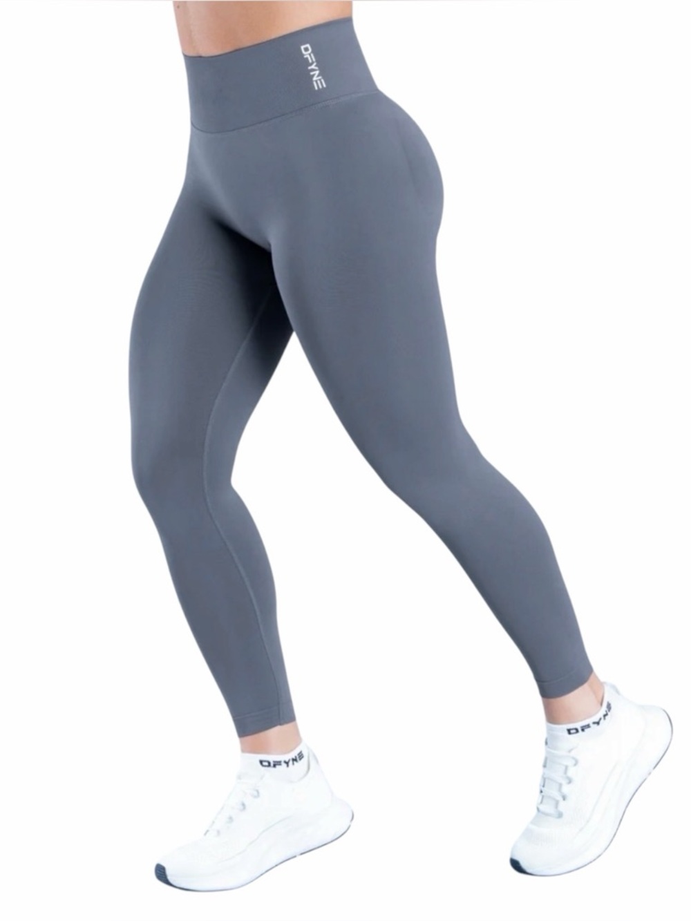 DFYNE Gray Seamless Crop Leggings Tights Pants size XS
